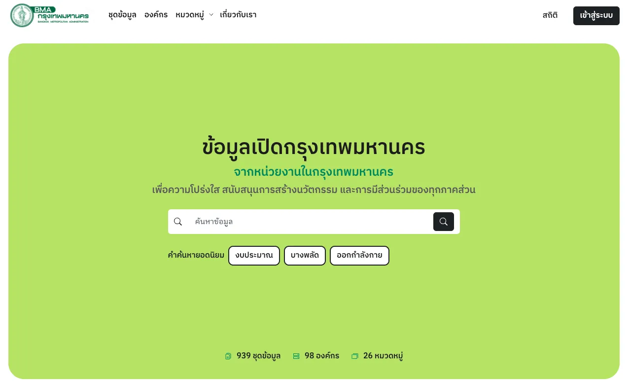 กรุงเทพมหานคร (BMA) — BKK Open Data — ข้อมูลเปิดกรุงเทพมหานคร